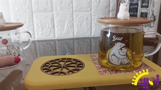 ماگ پیرکس زیره بامبو طرح خرس