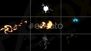 پک موشن گرافیک افکت های فلش و نور و آتش و دود MOV Alpha Channel