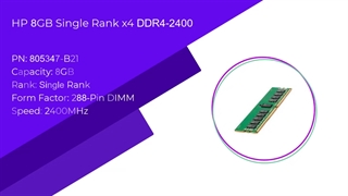 رم سرور اچ پی HPE 8GB Single Rank x8 DDR4-2400با پارت نامبر 805347-B21