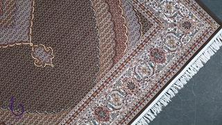 فرش 700 شانه - طرح ریز ماهی رنگ سرمه ای با تراکم 2550 آکریلیک