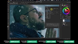 آموزش کامل افکت بارش برف در فتوشاپ