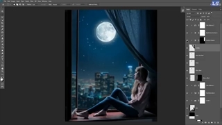 Girl Night City View Photo Manipulation|Photoshop فتوشاپ