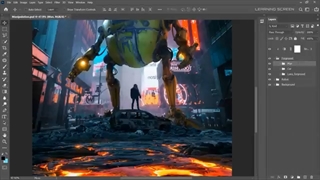 Big Robot Photo Manipulation | Photoshop Tutorial + PSD File فتوشاپ