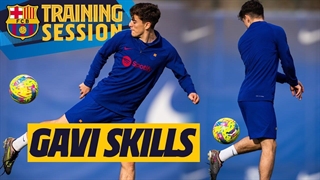 تمرین پنجشنبه بارسلونا; جادوی گاوی - روپایی زدن با پاشنه پا