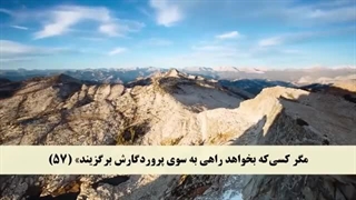 ترتیل جزء 19 مشاری العفاسی با نمایش آیه و ترجمه گویای فارسی همراه با تصاویر طبیعت