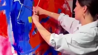 خلق اثر هنری نقاشی با ابزار قلم نقاشی و دست با آنی حامی Ani Hami