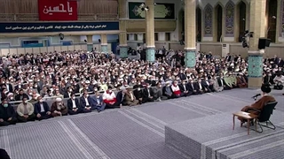 لبیک و تلبیه خوانی کارگزاران حج در محضر رهبر معظم انقلاب ۱۴۰۲/۰۲/۲۷