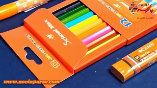 خرید مدادرنگی 12 مقوایی اسکول مکس
