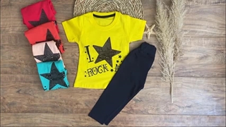 خرید تیشرت شلوار دخترانه مدل ستاره