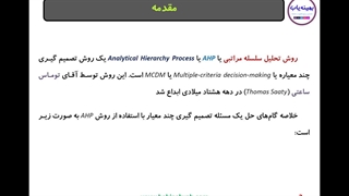 آموزش روش تحلیل سلسله مراتبی یا AHP