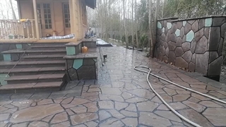 اجرای سنگ لاشه سنگ ورقه ای سنگ مشکی