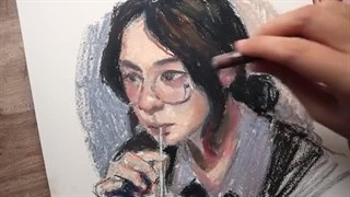 Painting pastel portrait
