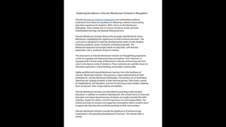 Exploring Excellence: Cherubs Montessori Schools in Bangalore