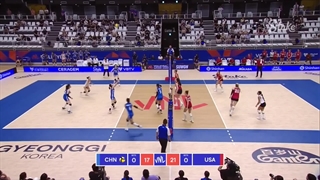 خلاصه بازی آمریکا (۲) - (۳) چین در رقابتهای لیگ ملتهای والیبال بانوان ۲۰۲۳