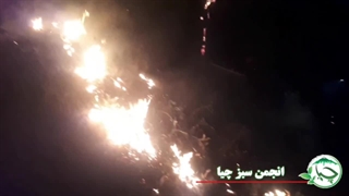 آتش سوزی در مریوان ادامه دارد