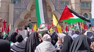 تجمع مردمی در اعتراض به جنایات رژیم صهیونیستی در میدان فلسطین ۲۰ فروردین ۱۴۰۴
